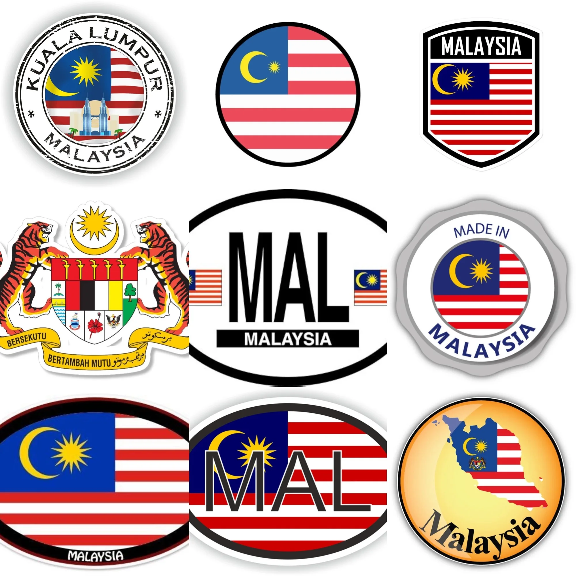 Car Accessories Malaysia - Малайзия MAL флаг эмблема креативная наклейка