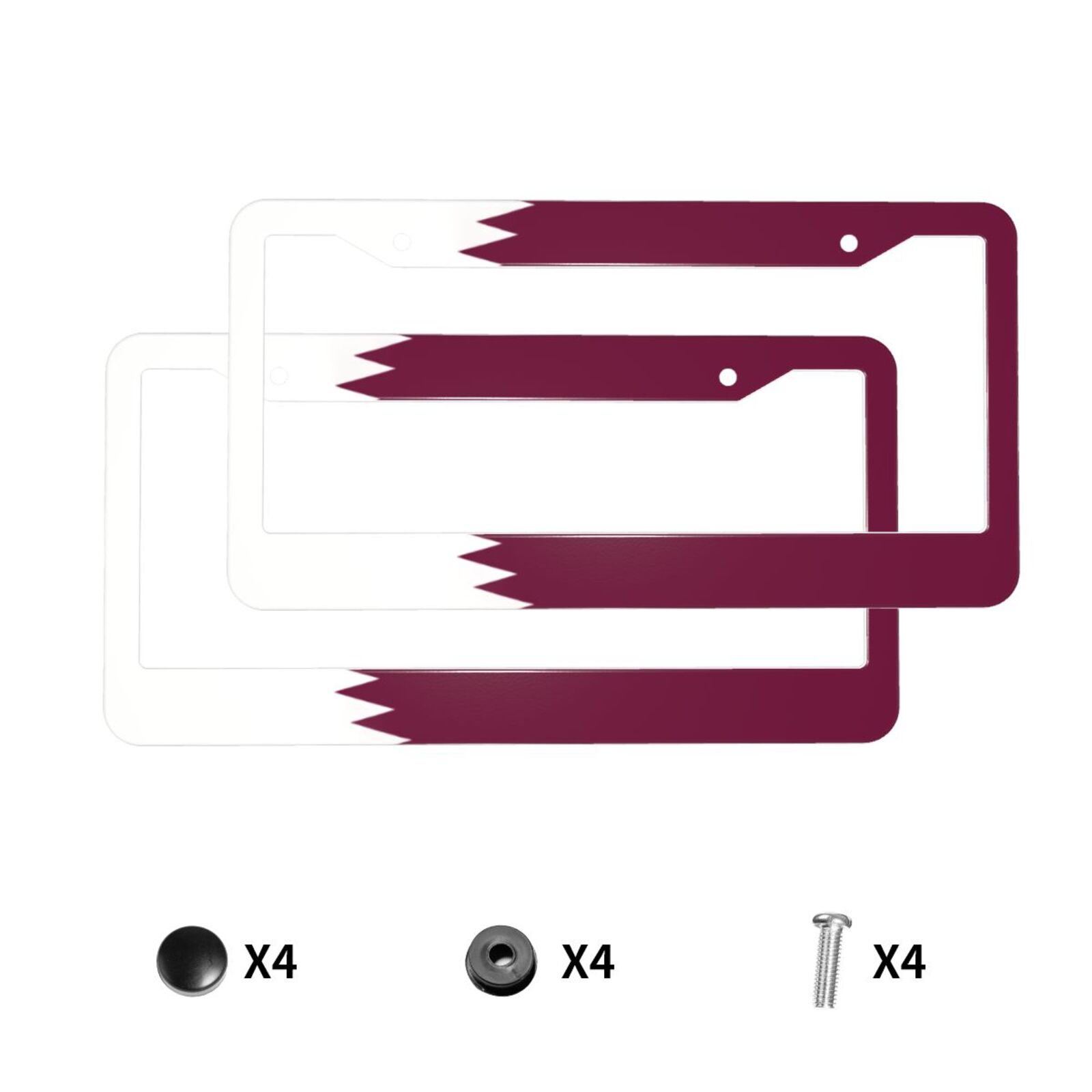 Qatar Car Accessories - Держатель номерного знака с узором флага