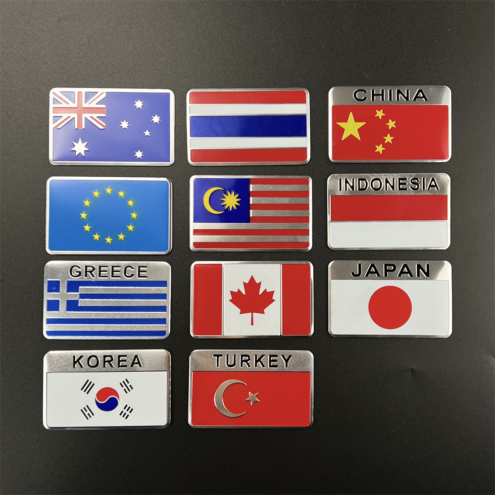 Car Accessories Malaysia - Алюминиевая наклейка с национальными флагами: США,